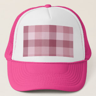 Rosa Gingham-Kärra Rutigt Mönster Keps