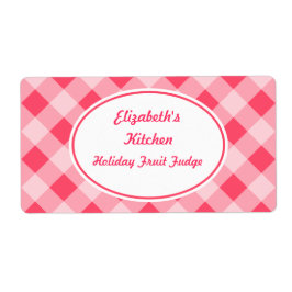 Rosa Gingham Kitchen-etiketter Fraktsedel