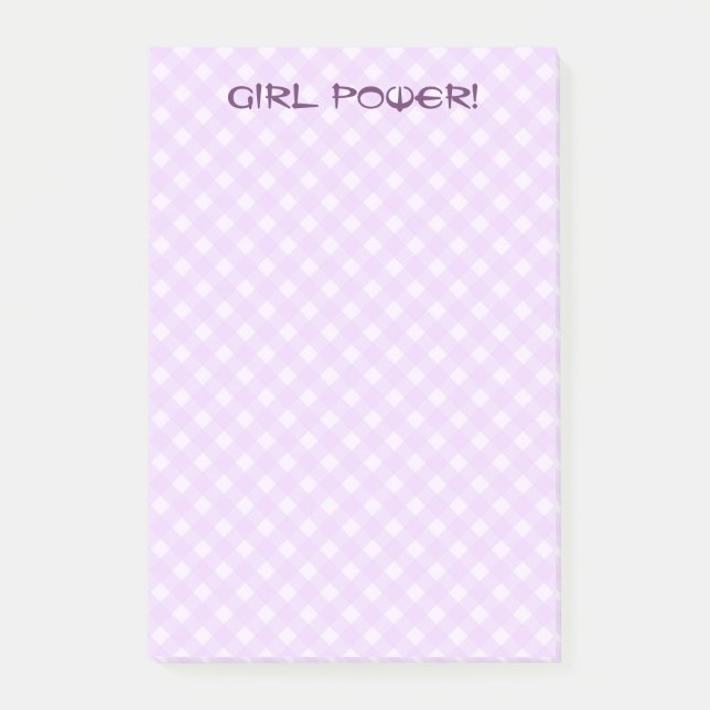 rosa gingham-klisterlappar post-it block (Framsida)