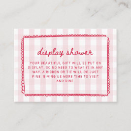 Rosa Gingham Klotter Ram Display Dusch Tilläggskort