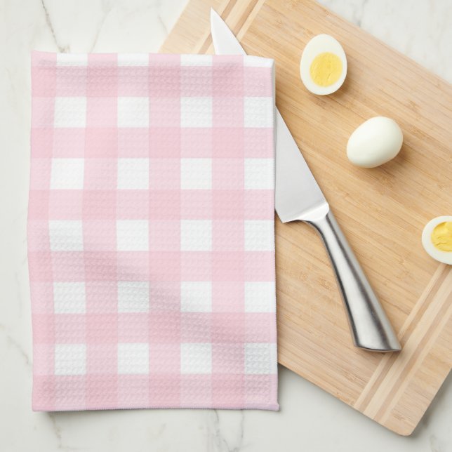 Rosa gingham kökshandduk (Vikt i Fjärdedel)