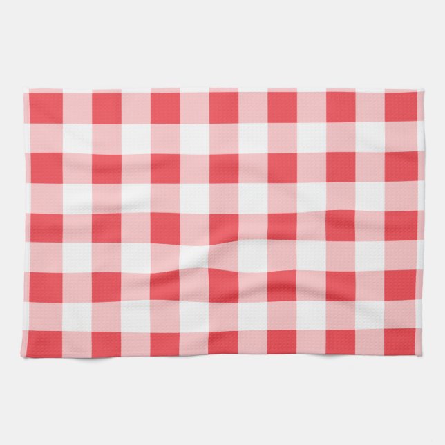 Rosa Gingham Kökshandduk (Horisontell)