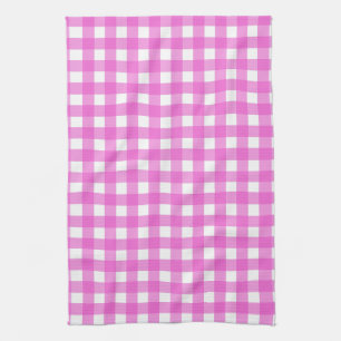 Rosa gingham kökshandduk