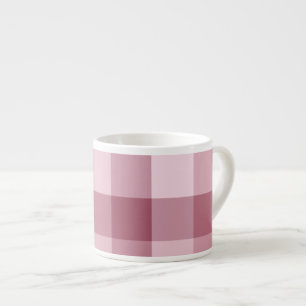 Rosa Gingham-Kontroll Rutig Mönster Espressomugg