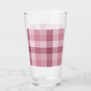 Rosa Gingham-Kontroll Rutig Mönster Glaskopp