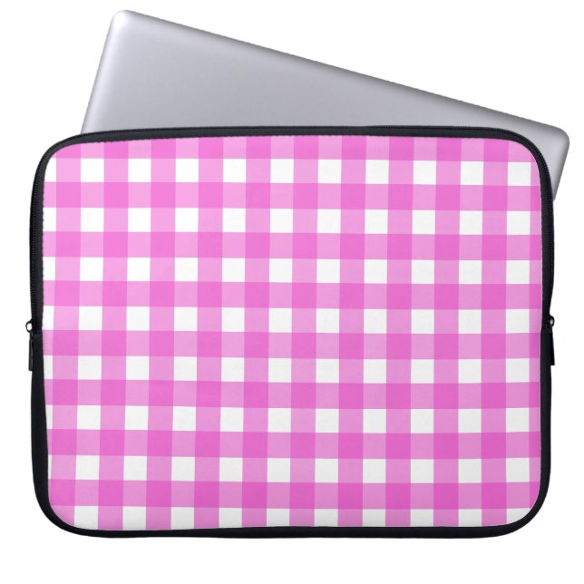 Rosa gingham laptop fodral (Framsidan)