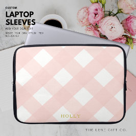 Rosa Gingham Laptop sleeve 15-tums Personlig