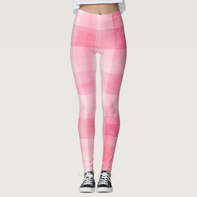 Rosa Gingham Leggings (Framsida)