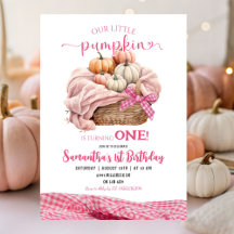 Rosa Gingham Little Pumpkin Birthday