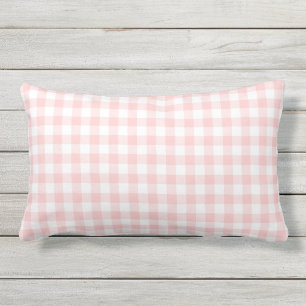 Rosa Gingham Mönster Checkered Lumbarkudde