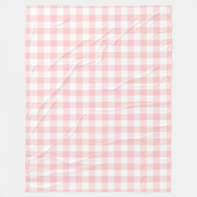Rosa Gingham Mönster Fleecefilt (Framsidan)