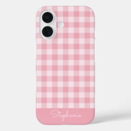 Rosa Gingham Mönster Flickaktig Rutig Mönster Namn