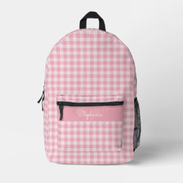 Rosa Gingham Mönster Flickaktig Rutig Randig Namn