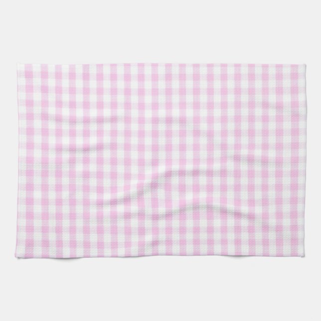 Rosa Gingham Mönster Kökshandduk (Horisontell)