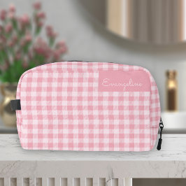 Rosa Gingham Mönster Tjejaktigt Rutigt Mönster Nam