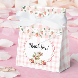 Rosa Gingham Mouse Baby Shower-Favor Boxes Presentaskar
