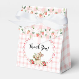 Rosa Gingham Mouse Baby Shower-Favor Boxes Presentaskar