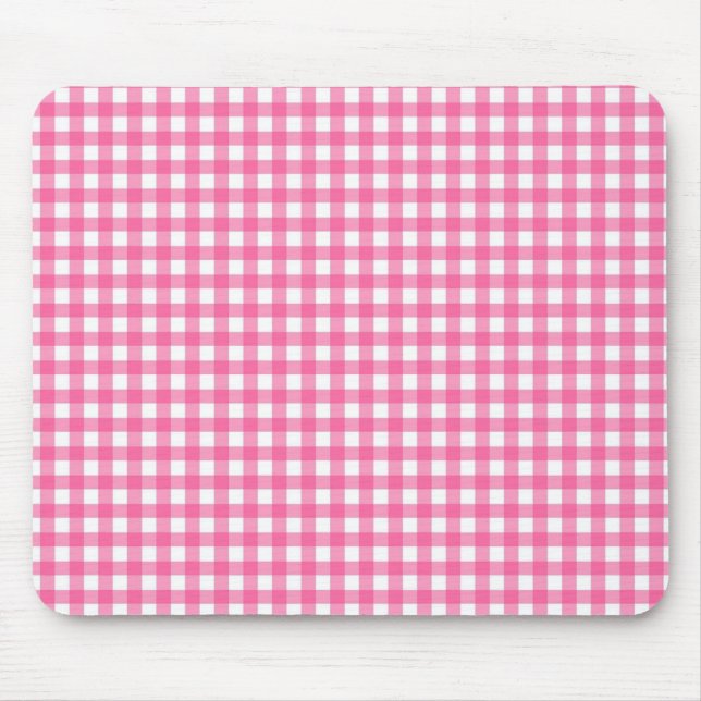 Rosa Gingham Mouse Pad Musmatta (Framsidan)
