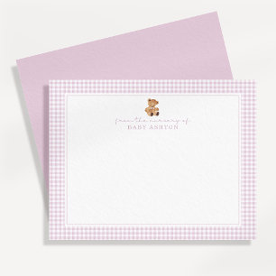 Rosa Gingham Nalle Sjukstuga Vykort