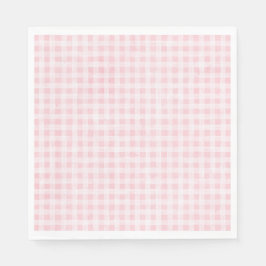 Rosa Gingham Party Napkins Pappersservett