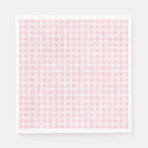 Rosa Gingham Party Napkins Pappersservett