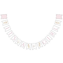 Rosa Gingham Peter, Rabbit Monogram Baby Shower Vimplar