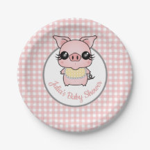 Rosa Gingham Piggy Baby Shower