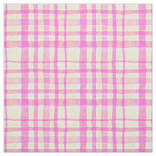 Rosa Gingham plaid sommar Tyg
