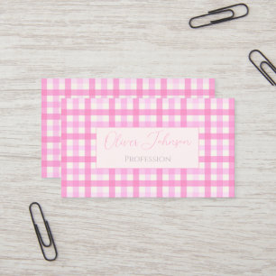 Rosa Gingham Play Checkered Mönster Visitkort