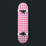Rosa Gingham Play Cottagecore Mini Skateboard Bräda 18,5 Cm<br><div class="desc">Modern picknicktrend i vår,  med gingham plaid mönster i shock rosa och vitt färg.</div>