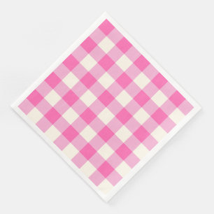Rosa Gingham Play Cottagecore Pappersservett