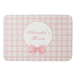 Rosa Gingham Play Girl Custom Name Nursery Badrumsmatta