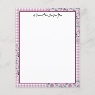 Rosa Gingham Play och Ro Stationery Papper