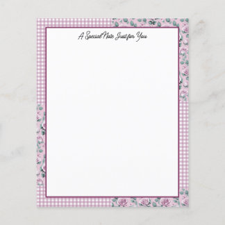 Rosa Gingham Play och Ro Stationery Papper