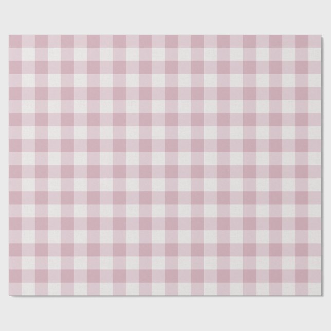 Rosa Gingham Presentpapper (Platt)