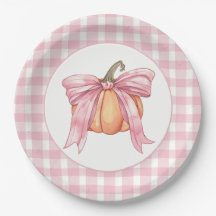 Rosa Gingham Pumpkin Tied med Bow