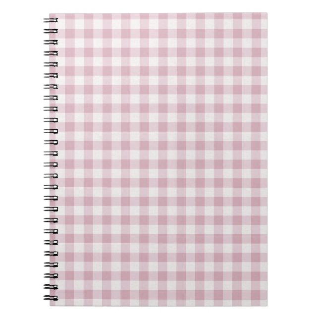 Rosa Gingham Rand Anteckningsbok (Framsidan)