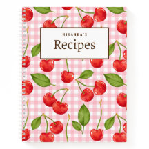 Rosa Gingham & Red Cherry Picnic Recipe Bok