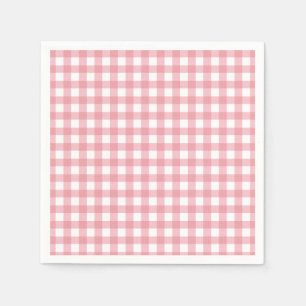 Rosa Gingham-serverns födelsedag Pappersservett