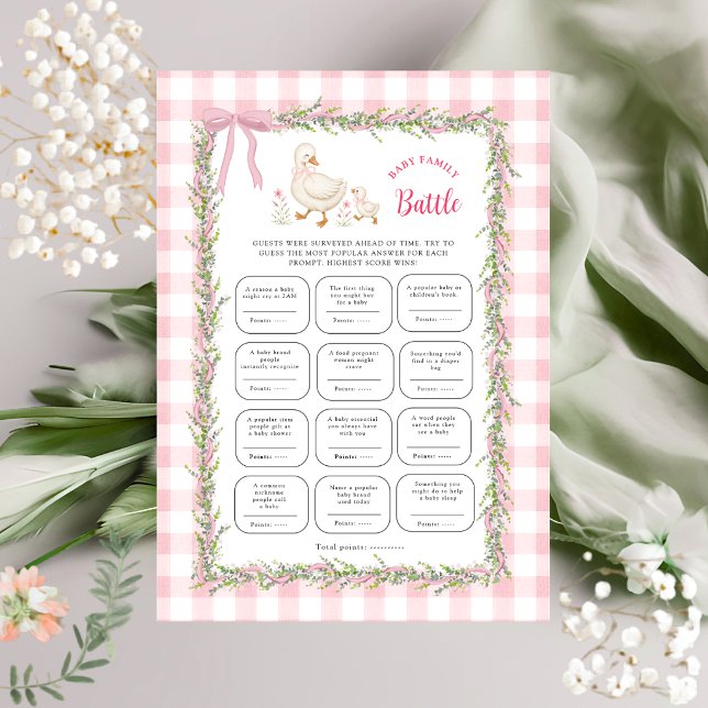 Rosa Gingham Silly Goose Baby Familj Battle Game (Skapare uppladdad)