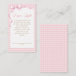Rosa Gingham-skjorta Blöja Lotteri Baby Shower Tilläggskort