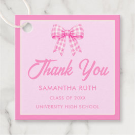 Rosa Gingham-skjorta Examenstårtfest Gåvor Etiketter