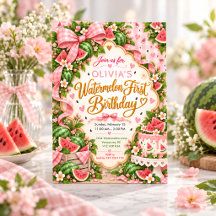Rosa Gingham Sommar 1-års Födelsedagsfest För Flic