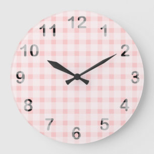 Rosa Gingham Stor Klocka