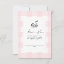 Rosa Gingham Svan Blöja Lotterilott Inneslutning