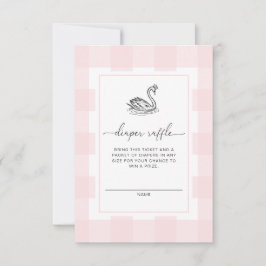 Rosa Gingham Svan Blöja Lotterilott Inneslutning Inbjudningar