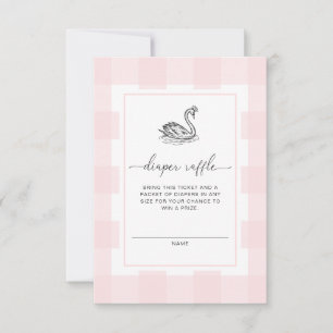 Rosa Gingham Svan Blöja Lotterilott Inneslutning Inbjudningar