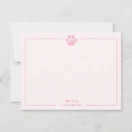 Rosa Gingham Tasspatrull Baby Barn Personlig Anteckningskort