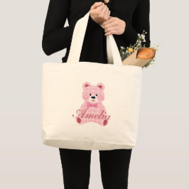 Rosa Gingham Teddy Jumbo Tygkasse