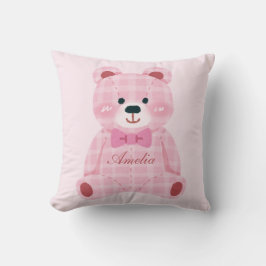 Rosa Gingham Teddy Kudde